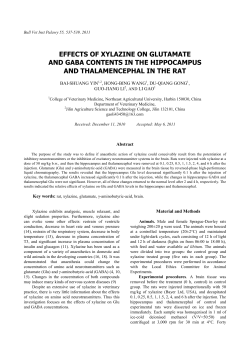 effects of xylazine on glutamate and gaba contents in the