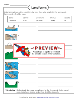 Landforms - superteacherworksheets.com