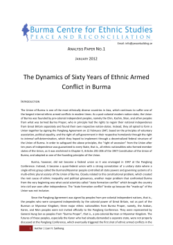 The Dynamics of Sixty Years of Ethnic Armed Conflict in Burma