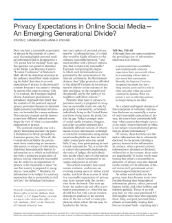 Privacy Expectations in Online Social Media&mdash; An Emerging