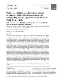 Pleistocene to Holocene Growth of a Large Upper Crustal Rhyolitic