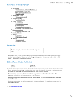 Kinematics in One Dimension