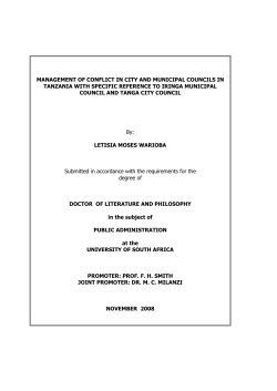 management of conflict in city and municipal councils in tanzania