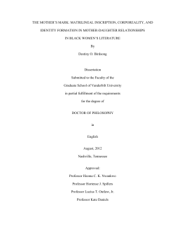 THE MOTHER`S MARK: MATRILINEAL INSCRIPTION