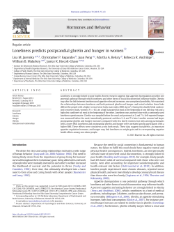 Loneliness predicts postprandial ghrelin and hunger