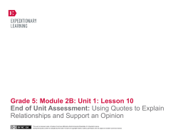 Grade 5 Module 2B, Unit 1, Lesson 10