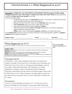 Current Events # 1: What Happened on 9/11