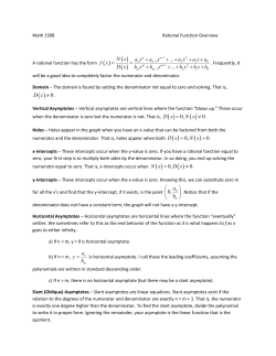 Rational Functions Handout
