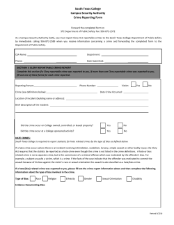 Campus Security Authority Crime Reporting Form