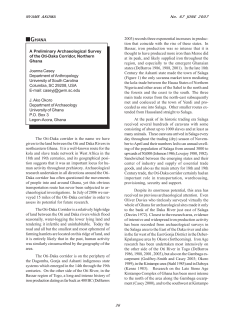 A Preliminary Archaeological Survey of the Oti