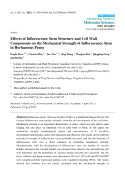 Effects of Inflorescence Stem Structure and Cell Wall Components
