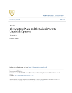 The Anastasoff Case and the Judicial Power to Unpublish Opinions