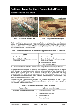 Sediment Traps for Minor Concentrated Flows