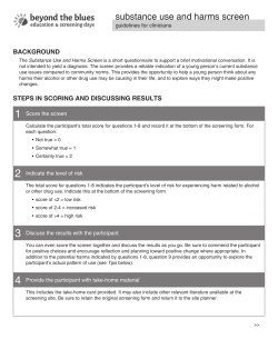 substance use and harms screen