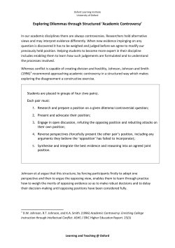 Exploring Dilemmas through Structured `Academic Controversy`
