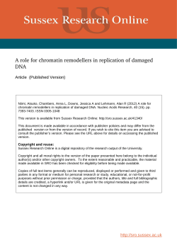 A role for chromatin remodellers in replication of damaged DNA