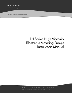 EH Series High Viscosity Electronic Metering Pumps Instruction