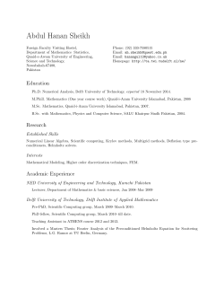 Abdul Hanan Sheikh: Curriculum Vitae