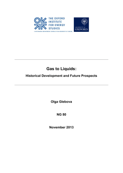 Gas to Liquids - Oxford Institute for Energy Studies