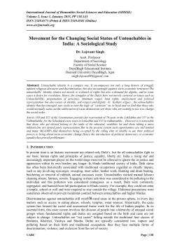 Movement for the Changing Social Status of Untouchables in India