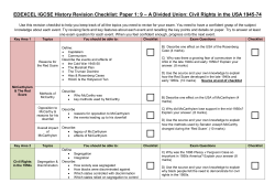 EDEXCEL IGCSE History Revision Checklist: Paper 1