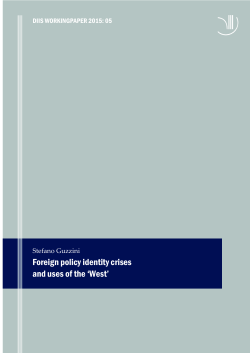 Foreign policy identity crises and uses of the `West` - as DIIS WP-new