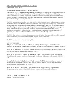 the meaning in life questionnaire (mlq)