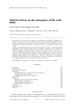 Selective forces in the emergence of the seed habit