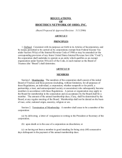 Bylaws - Bioethics Network of Ohio