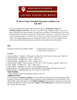 Fall 2017 Large Ensemble Horn Audition Repertoire