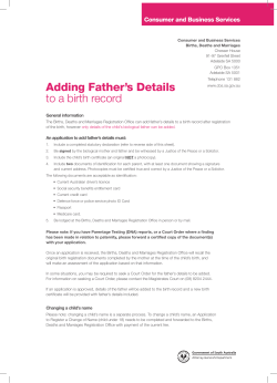 Adding Father`s Details to a birth record