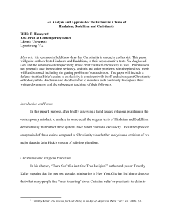 An Analysis and Appraisal of the Exclusivist Claims of Hinduism