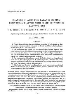 Changes in Acid-Base Balance during Peritoneal