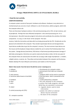 Primjer PRIJEMNOG ISPITA IZ ENGLESKOG JEZIKA