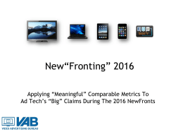 New&ldquo;Fronting&rdquo; - Video Advertising Bureau