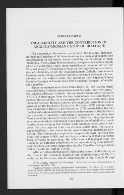 infallibility and the contribution of anglican/roman catholic dialogue