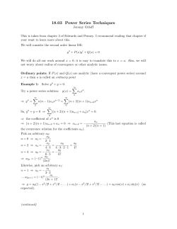 18.03 Power Series Techniques