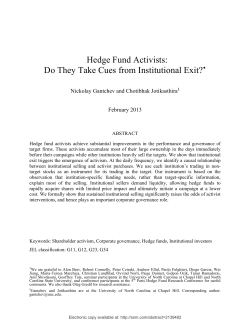 Hedge Fund Activists: Do They Take Cues from