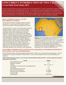 CONCURRENT INTRODUCTION OF TWO VACCINES