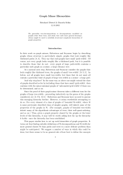 Graph Minor Hierarchies