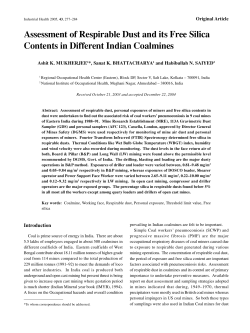 Assessment of Respirable Dust and its Free Silica Contents in
