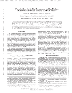 Phospholipid Solubility Determined by Equilibrium
