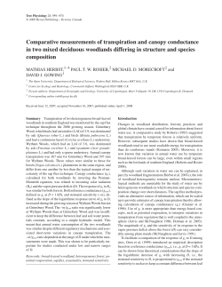 Comparative measurements of transpiration and canopy