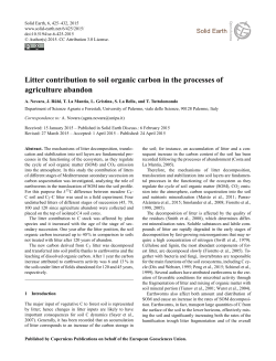 Litter contribution to soil organic carbon in the