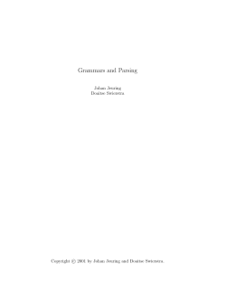 Grammars and Parsing - Department of Information and Computing