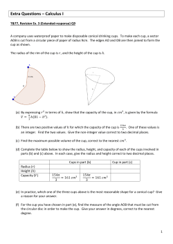 Extra Questions &ndash; Calculus I