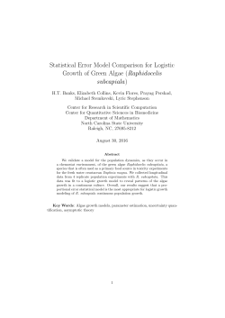 Statistical Error Model Comparison for Logistic Growth of Green
