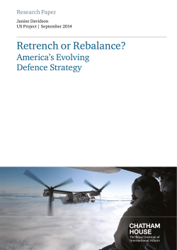 Retrench or Rebalance? America`s Evolving Defence Strategy