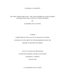 AND THEN THERE WERE NONE: THE LIVED EXPERIENCE OF