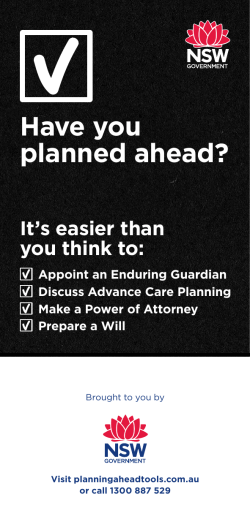 Have you planned ahead?